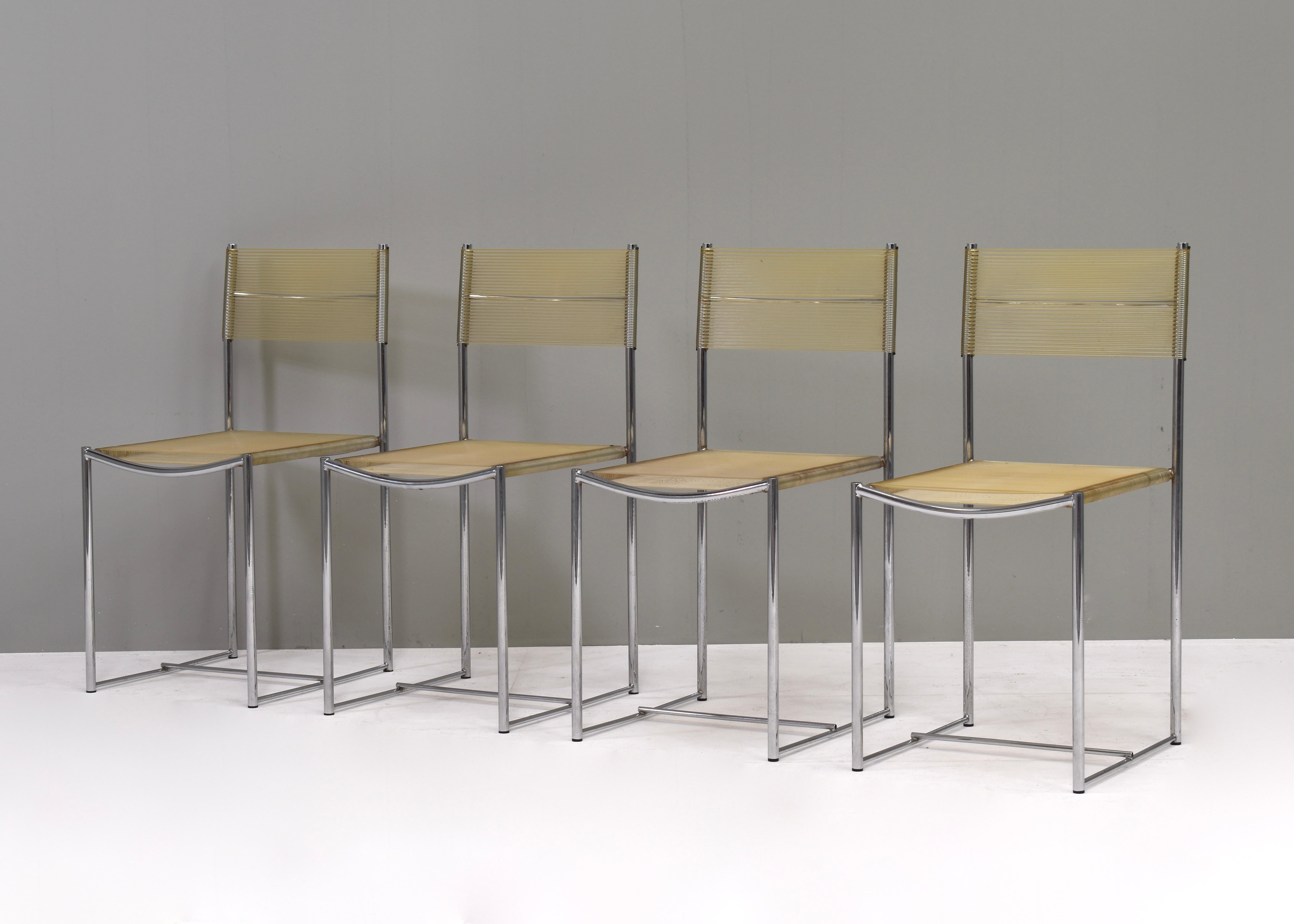 Mid-Century Modern Set of 4 Spaghetti Chairs by G. Belotti for Alias, Italy, 1979