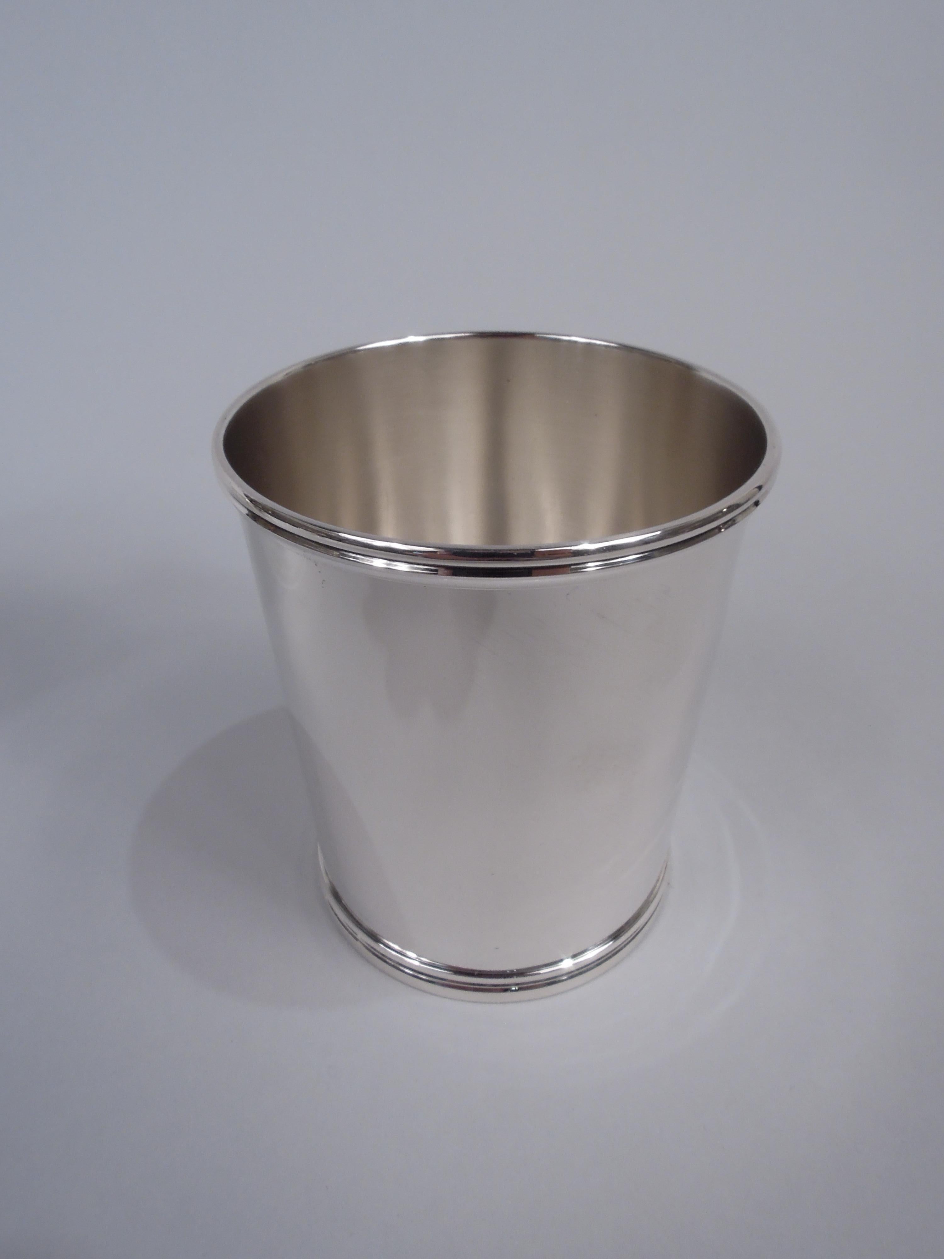 American Set of 4 Spaulding Federal-Style Sterling Silver Mint Julep Cups For Sale