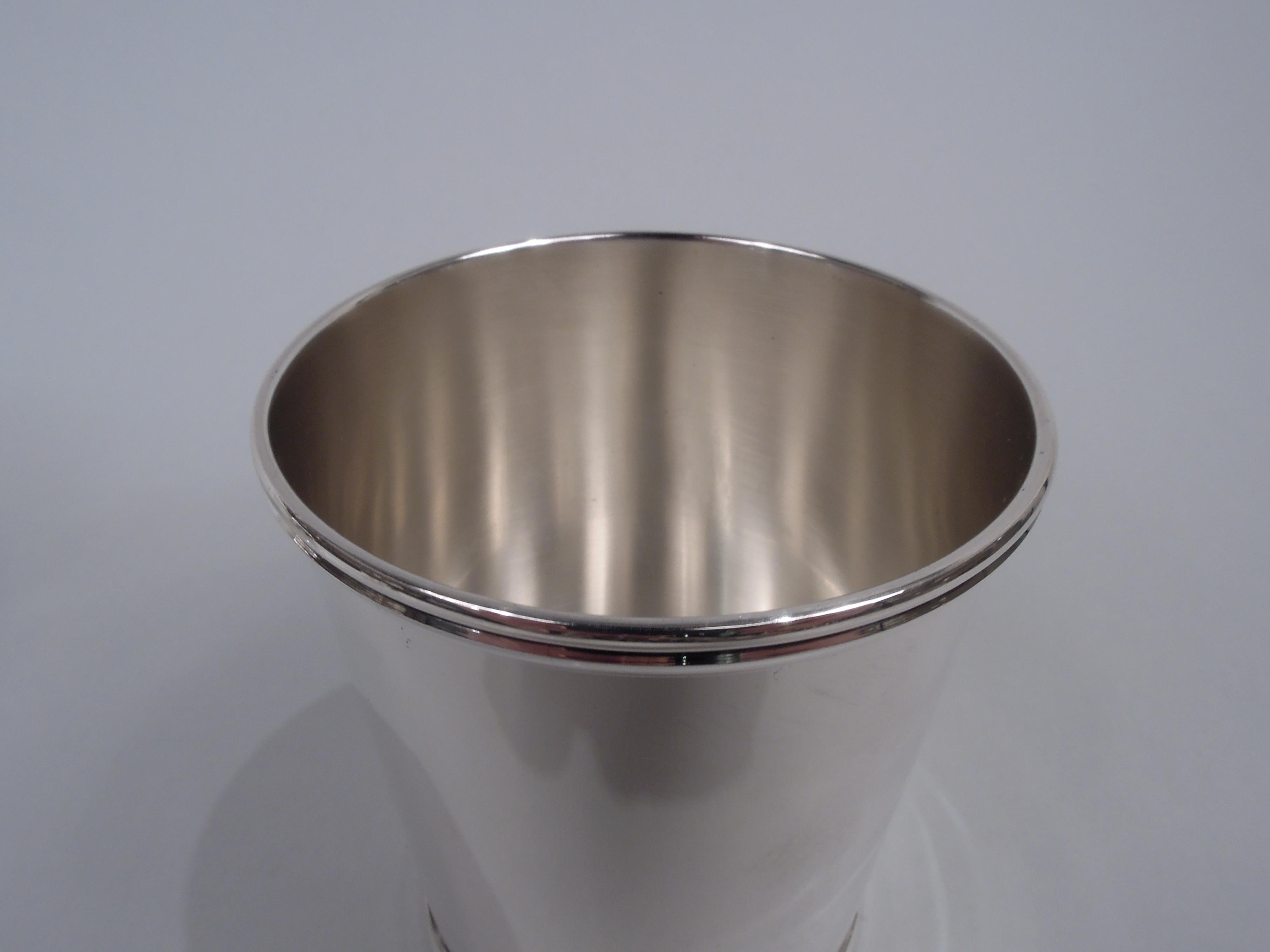 Set of 4 Spaulding Federal-Style Sterling Silver Mint Julep Cups In Good Condition For Sale In New York, NY