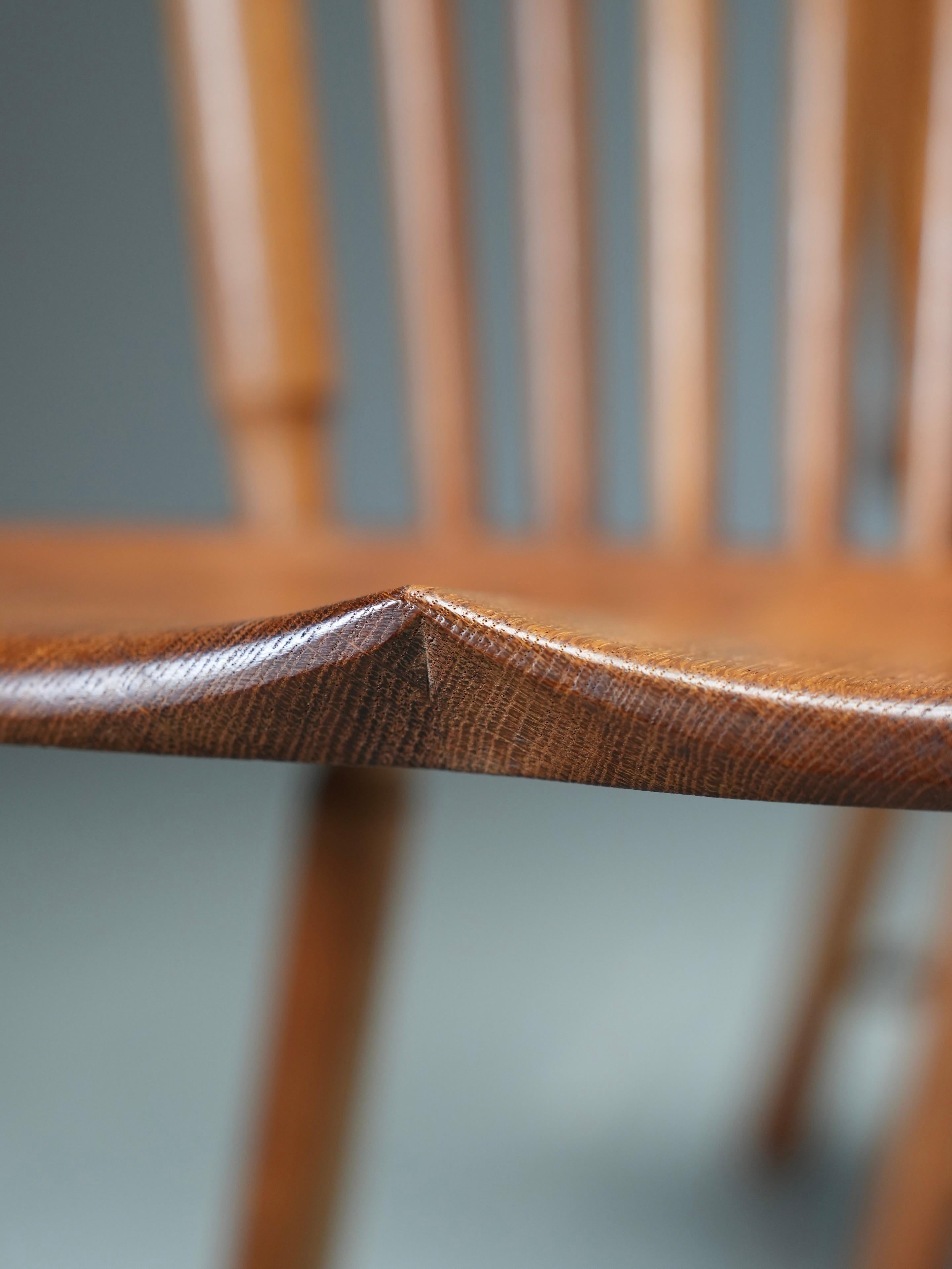 Ensemble de 4 chaises à dossier fuseau en Oak par De Ster Gelderland, années 1960 en vente 1