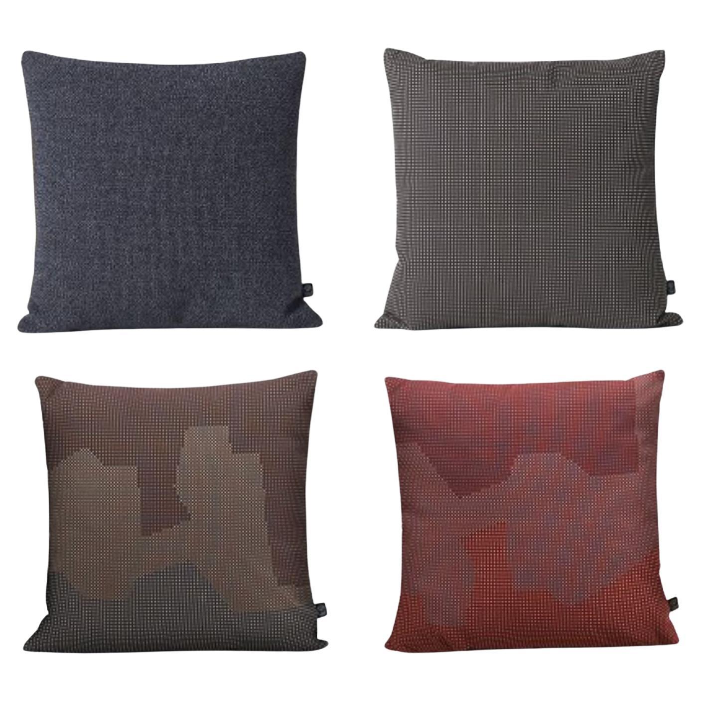 Set of 4 Square Cushions by Warm Nordic For Sale