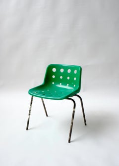 Set of 4 Stackable Green Polo Chairs by Robin Day for Hille, 1980s