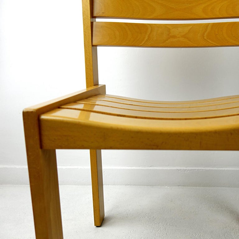 Set of 4 Stackable Wooden Dining Chairs by Wilkhahn For Sale at 1stDibs