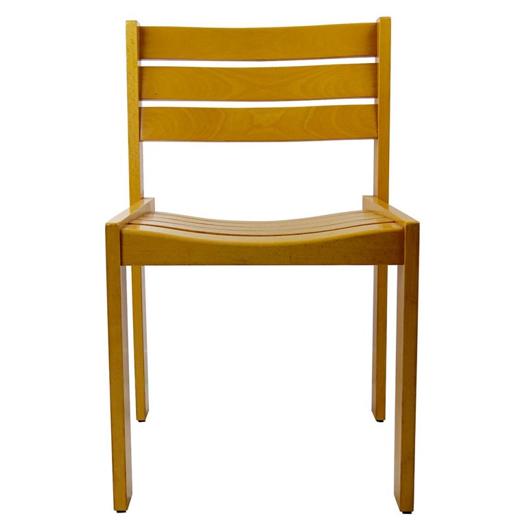 Set of 4 Stackable Wooden Dining Chairs by Wilkhahn For Sale at 1stDibs