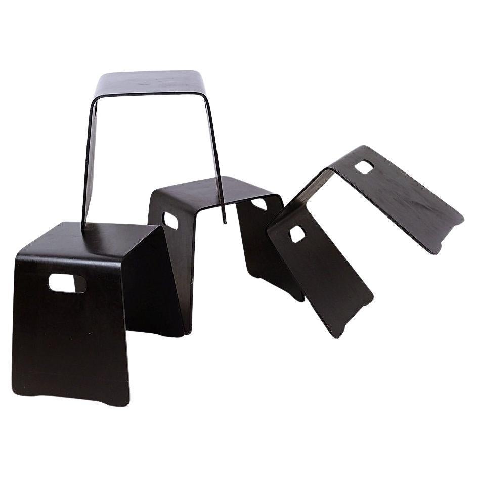 Set of 4 Stackable Wooden stools - Circa 2016