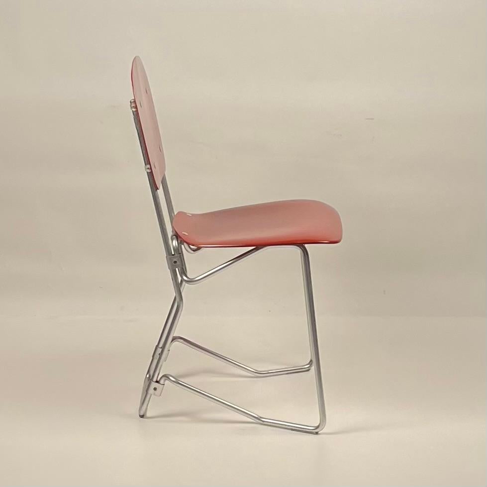 Ensemble de 4 chaises empilables par Armin Wirth et Aluflex, années 1950  en vente 4
