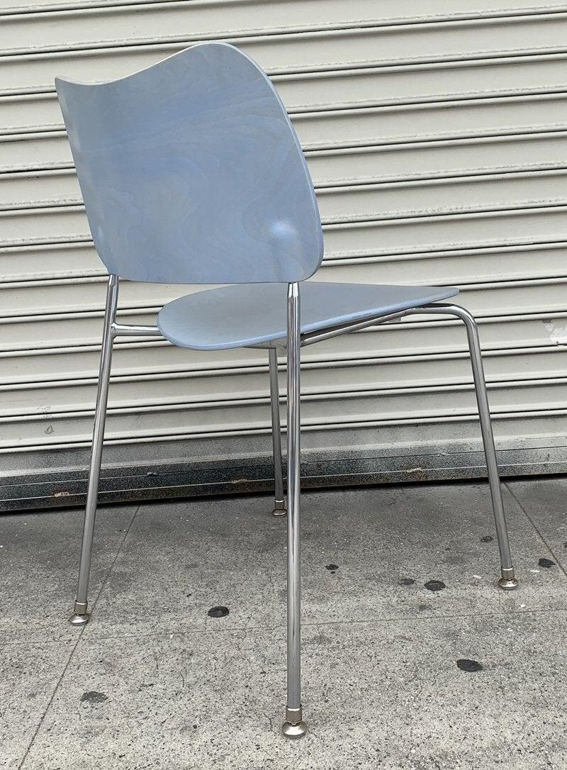 Modern Set of 4 Stacking Chairs Made in Sweden by Lammhults Mobel For Sale