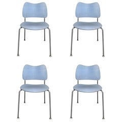 Set of 4 Stacking Chairs Made in Sweden by Lammhults Mobel