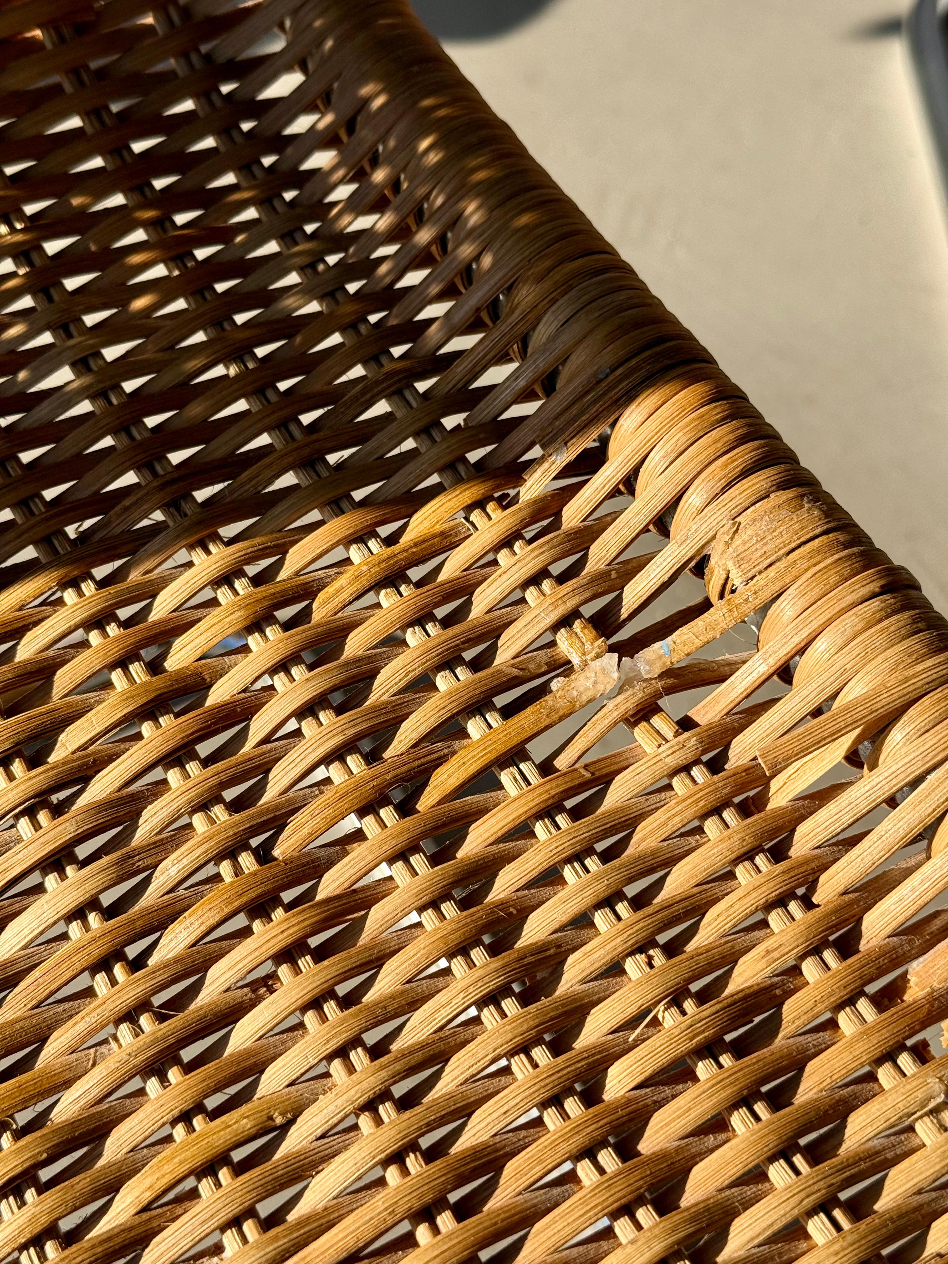 Set of 4 Stendig Cantilever Rattan & Chrome Side Chairs, 1970s im Angebot 1