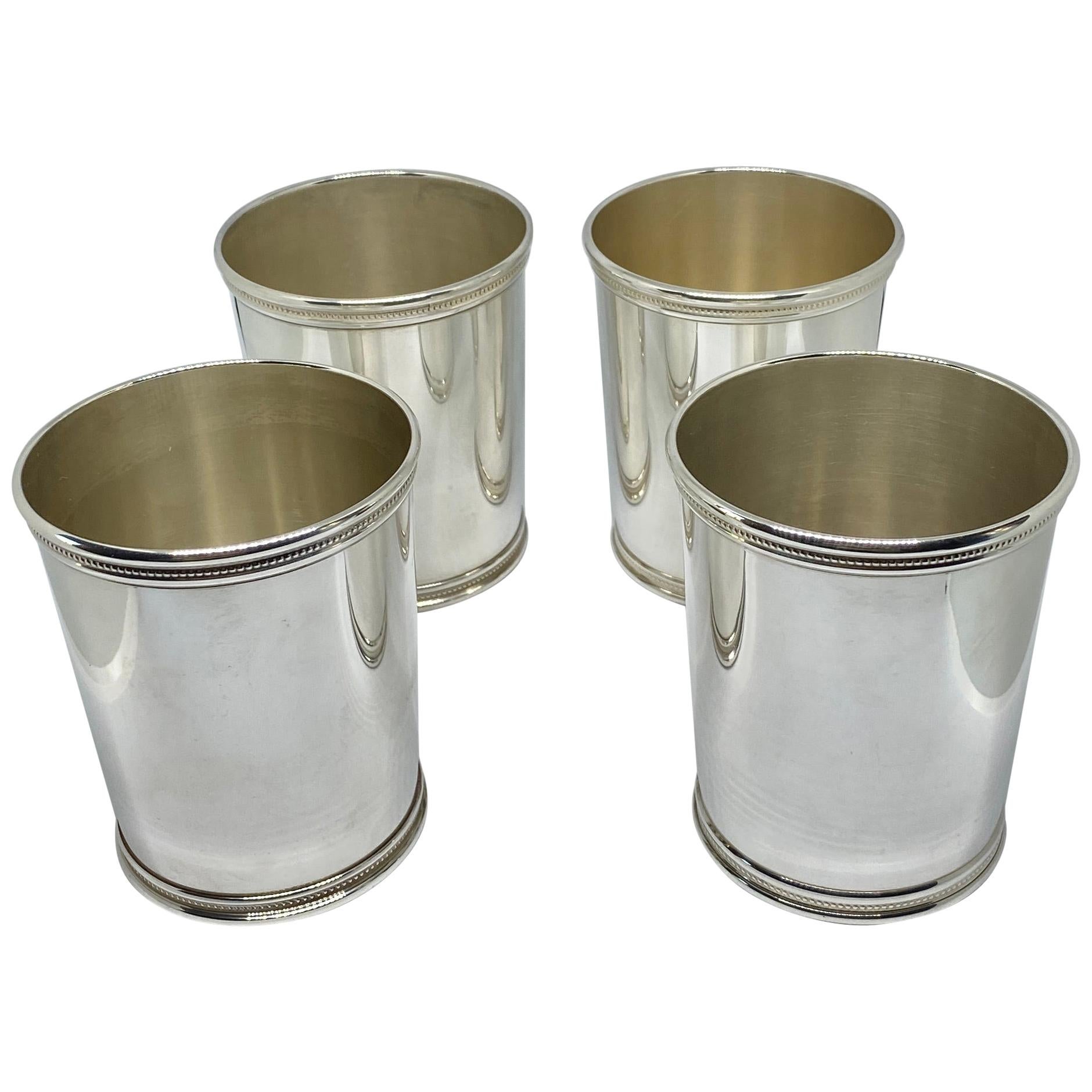 Set of 4 Sterling Julep Cups by Benjamin Trees of Lexington, Kentucky