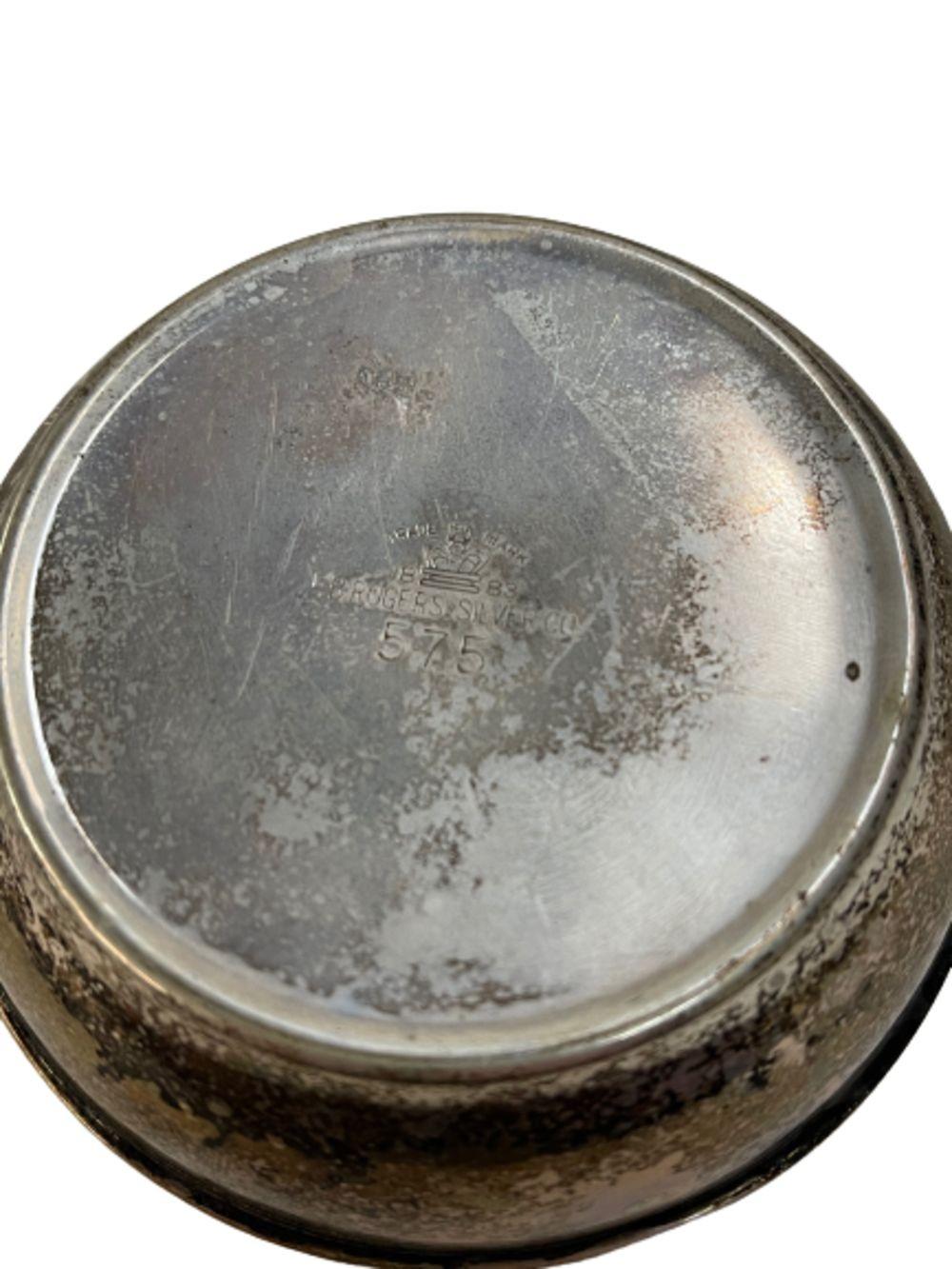 Americano Set di 4 sottobicchieri in argento e vetro nero di F.B. Rogers Silver Co. in vendita