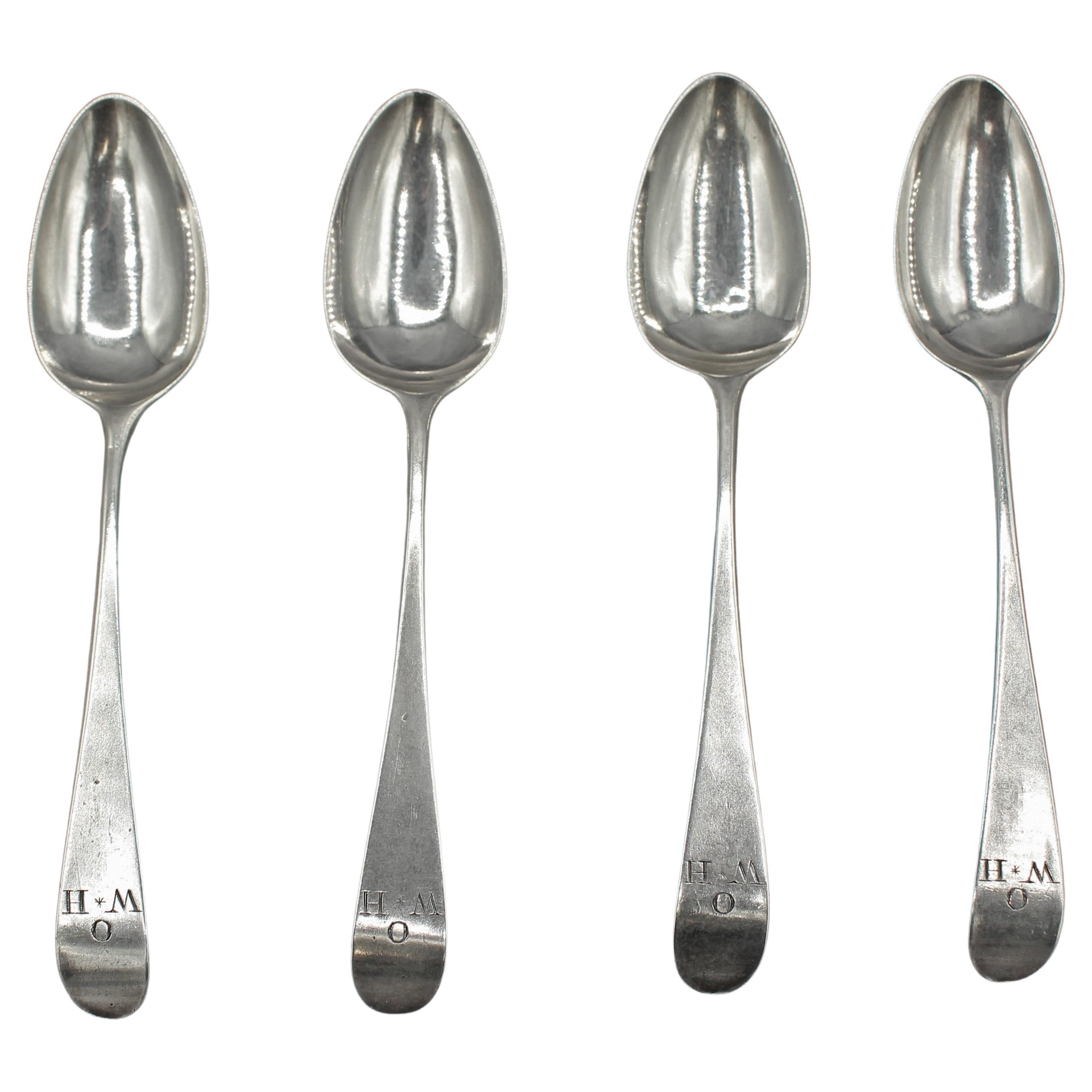 Set of 4 Sterling Silver Coffee Spoons by Hester Bateman For Sale