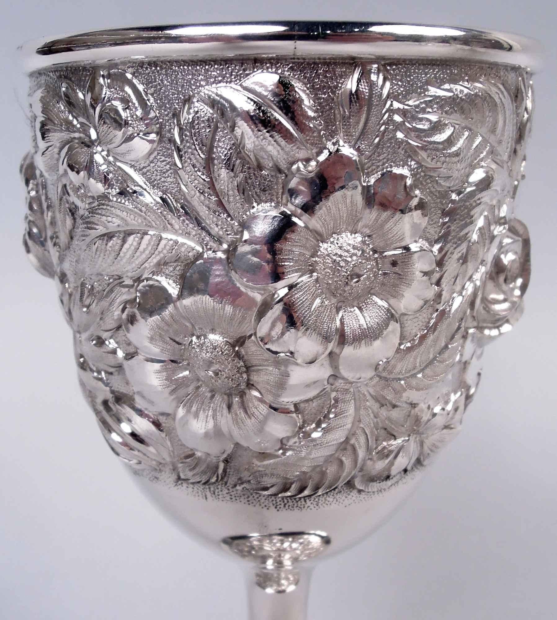 Satz von 4 Stieff Baltimore Repousse Sterling Silber Pokalen, 1934 (Repoussé) im Angebot