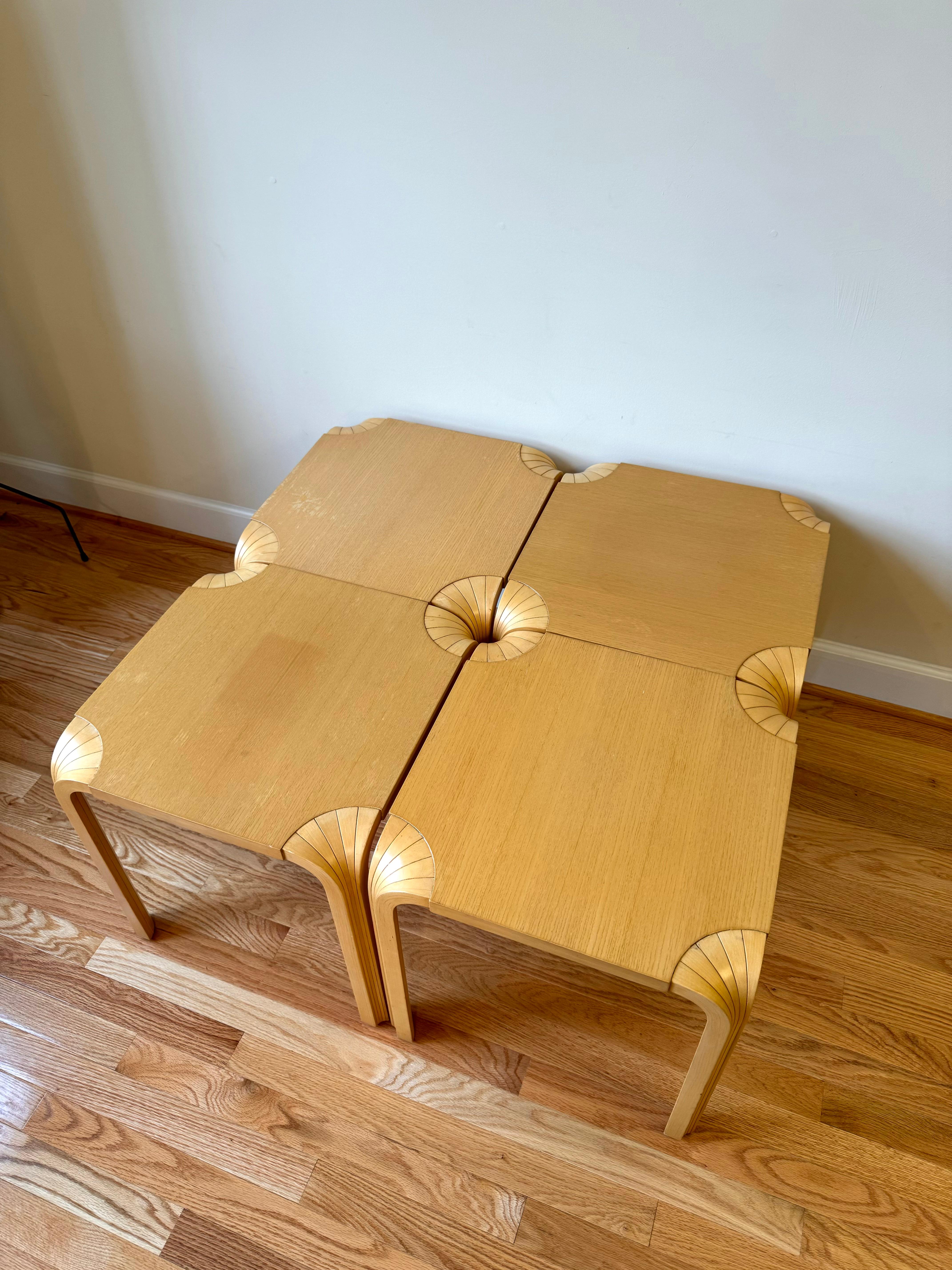 Ensemble de 4 tabourets X601 (pied en éventail) pour Artek par Alvar Aalto en vente 5