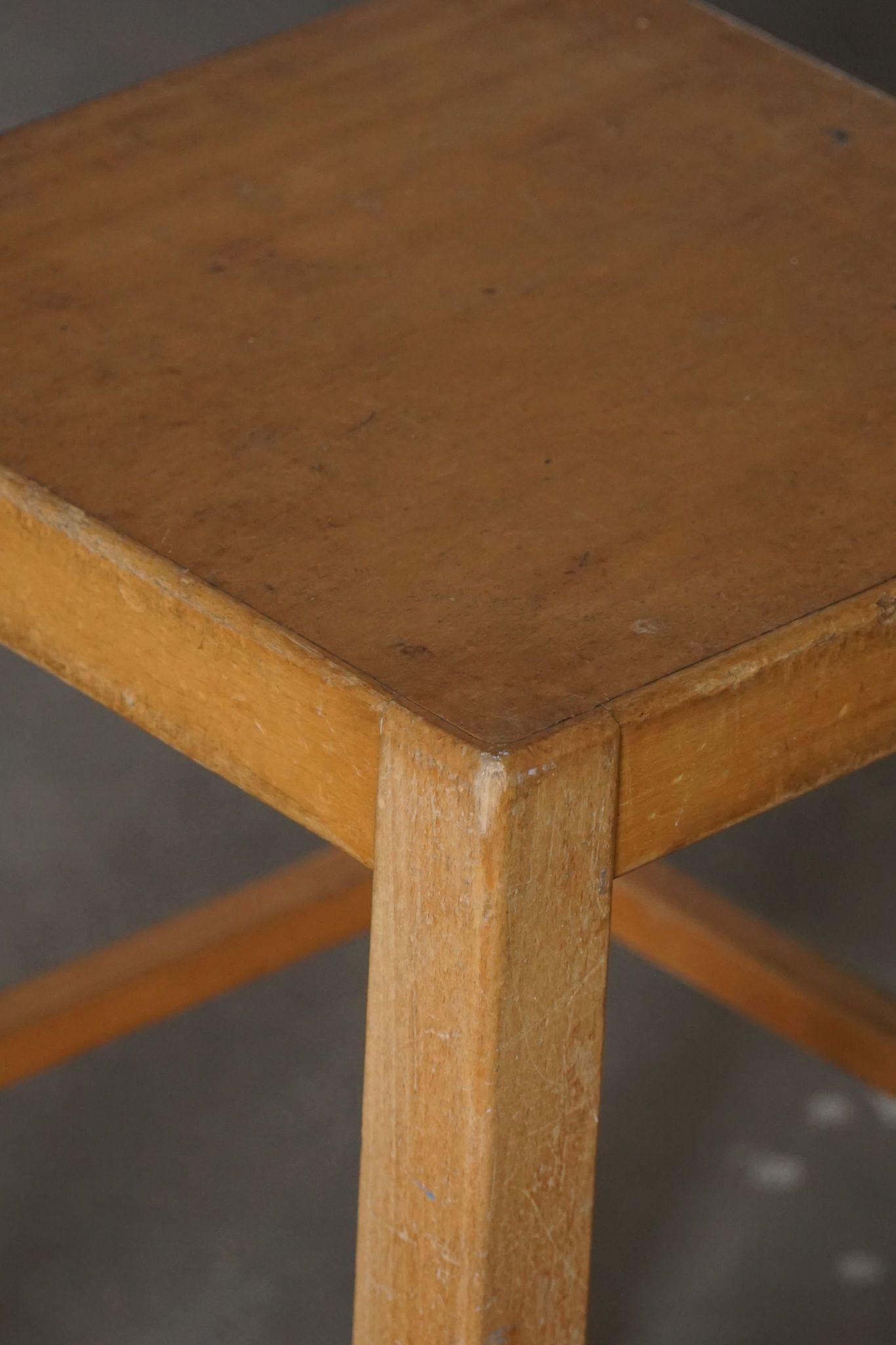Set of 4 Stools in Birch, Swedish Modern, Designed by Sven Markelius, 1930s 6