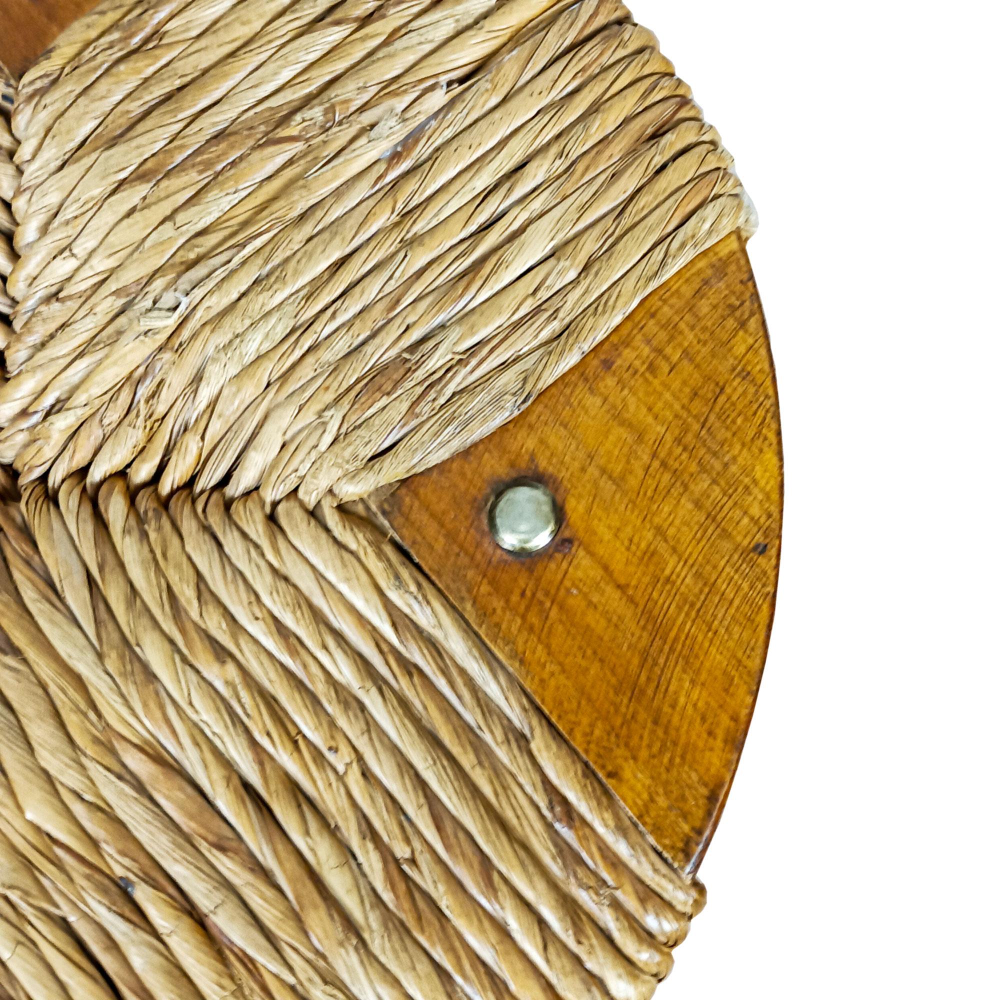 Paille Ensemble de 4 tabourets - Espagne 1970 en vente