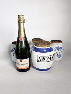 Satz von 4 Vorratsgläsern mit Korkstopfen, Biot, Frankreich, 1960