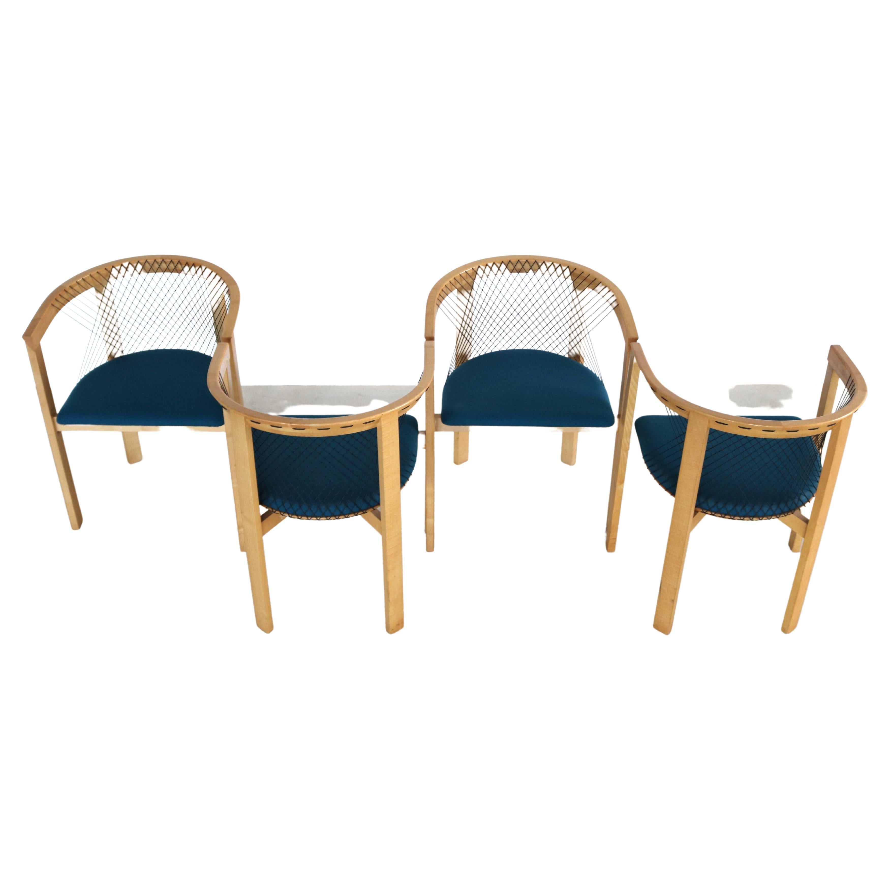 Set of 4 "String" Dining Chairs by Tranekaer For Sale