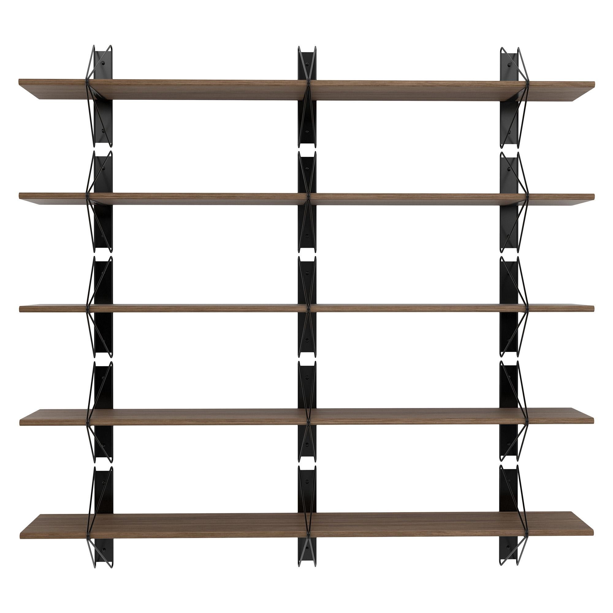 Set of 4 Strut Shelves from Souda, 84in, Black, Made to Order For Sale 2