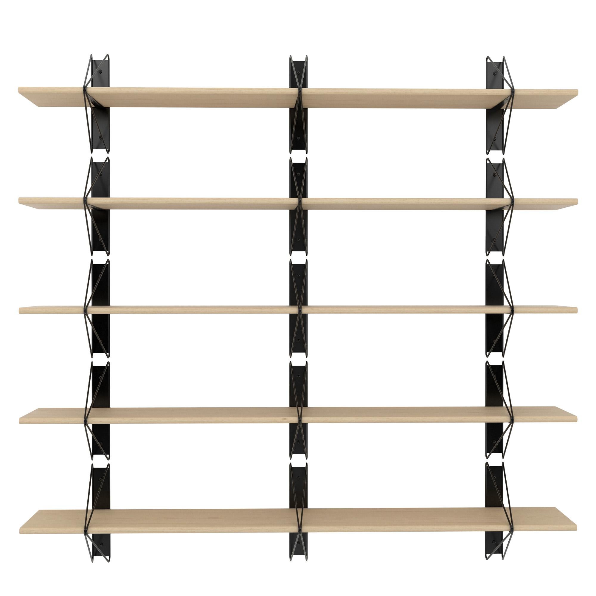 Powder-Coated Set of 4 Strut Shelves from Souda, 84in, Black, Made to Order For Sale