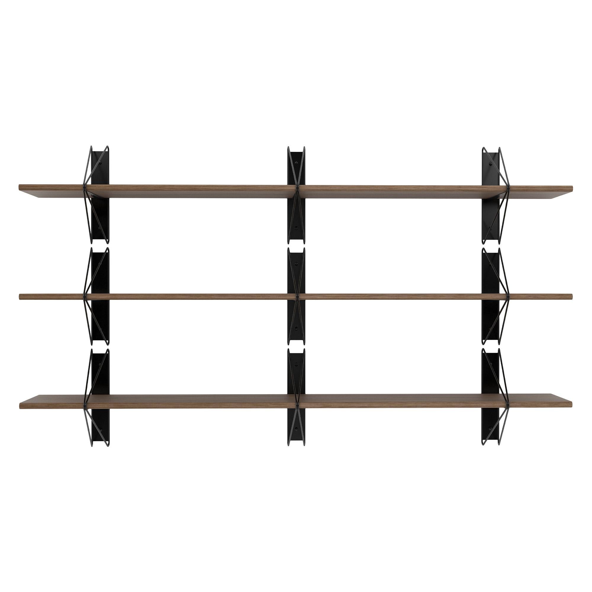 Contemporary Set of 4 Strut Shelves from Souda, 84in, Black, Made to Order For Sale