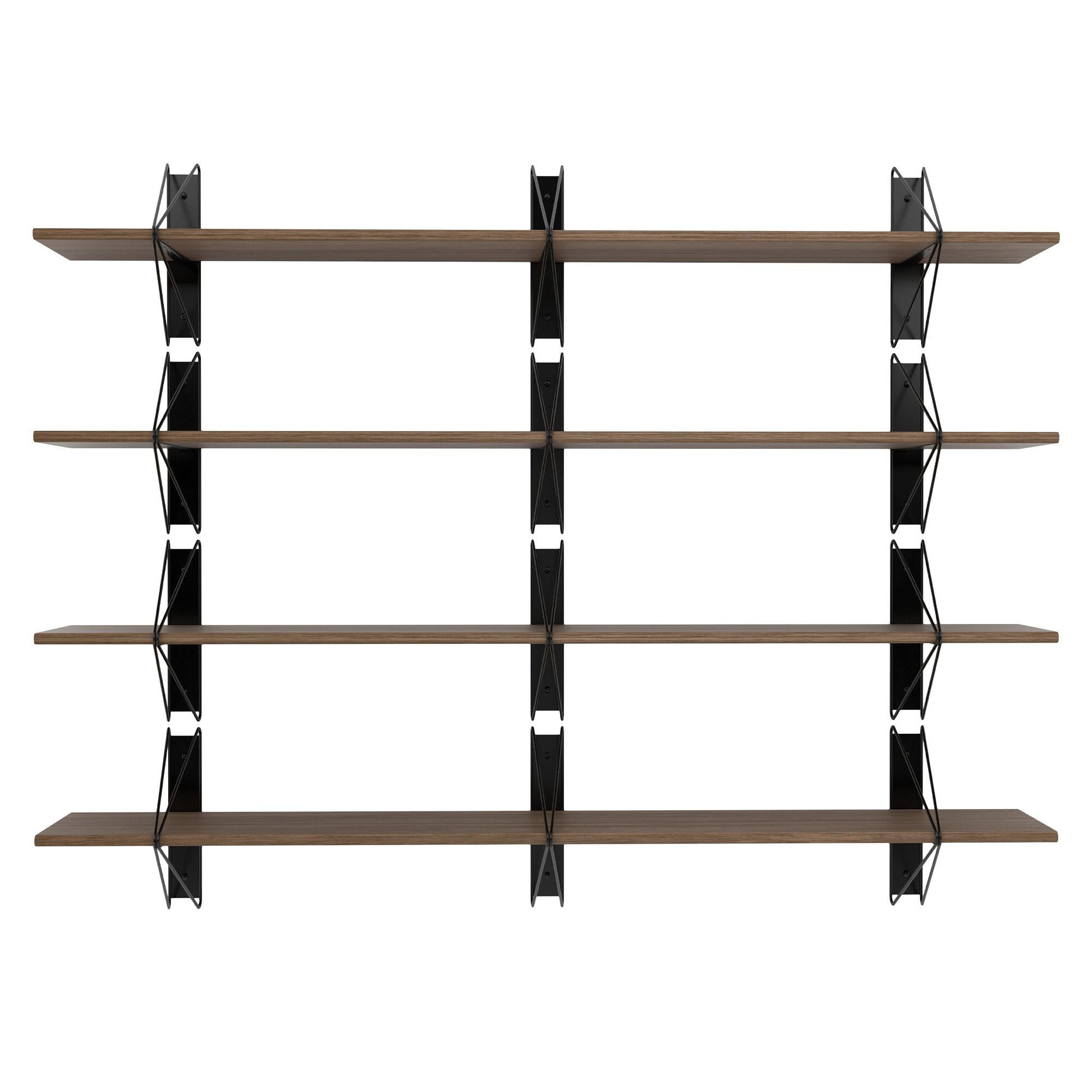 Metal Set of 4 Strut Shelves from Souda, 84in, Black, Made to Order For Sale