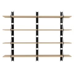 Juego de 4 estanterías Strut de Souda, 84 pulgadas, negro y arce, por encargo