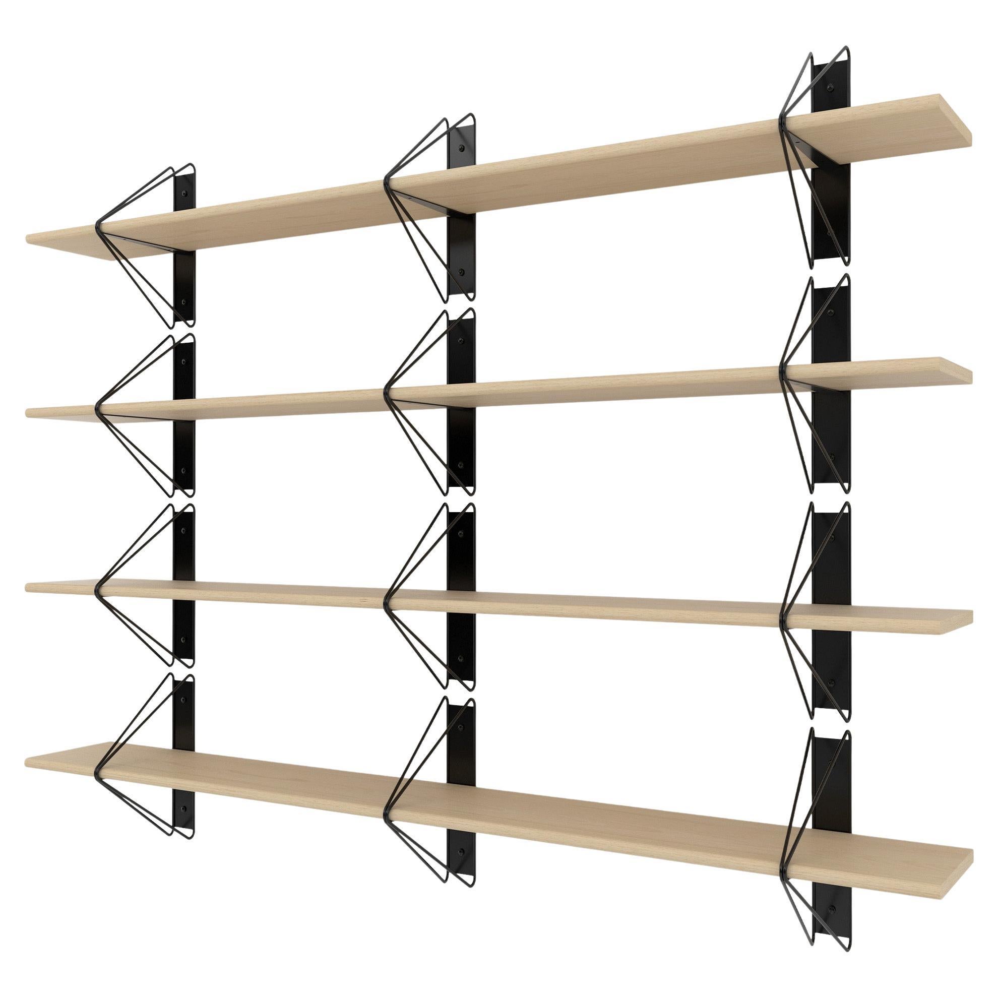 Set of 4 Strut Shelves from Souda, Black and Maple, Made to Order