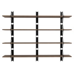 Satz von 4 Strukturregale von Souda, 84in, Schwarz und Nussbaum, auf Bestellung gefertigt