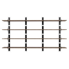 Juego de 4 estanterías Strut de Souda, 116in, negro y nogal, por encargo