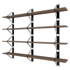 Set of 4 Strut Shelves from Souda, 84in, Black and Walnut, Made to Order
