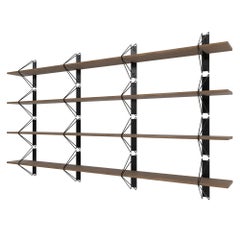 Set of 4 Strut Shelves from Souda, 116in, Black and Walnut, Made to Order