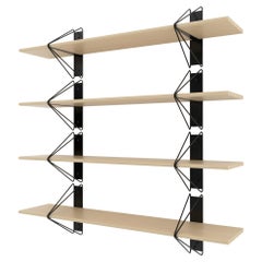 Ensemble de 4 étagères en structure de Souda, 52 pouces, noires et érable, sur commande