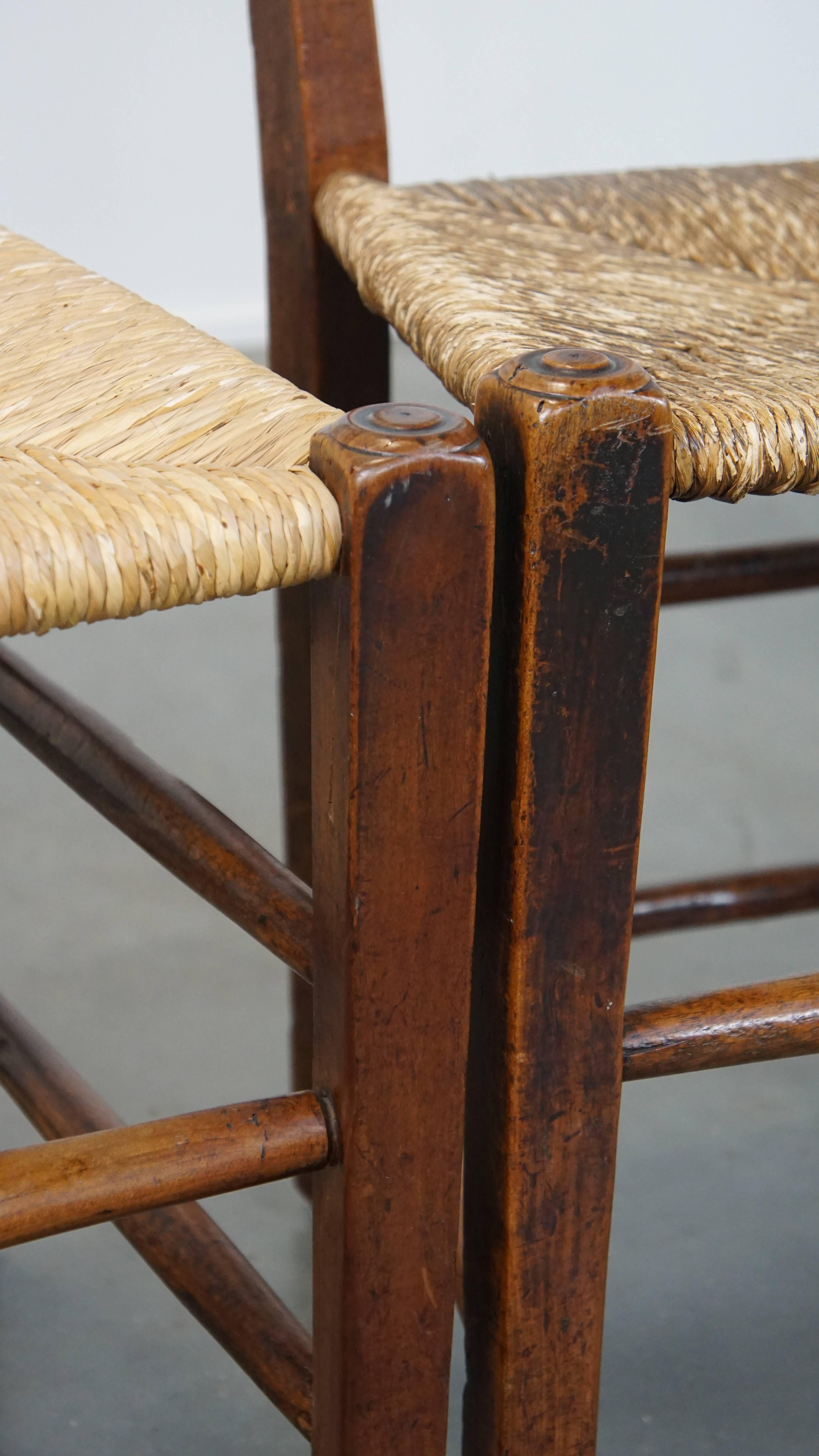 Set of 4 stunning 19th-century antique English dining chairs with wicker seats For Sale 5