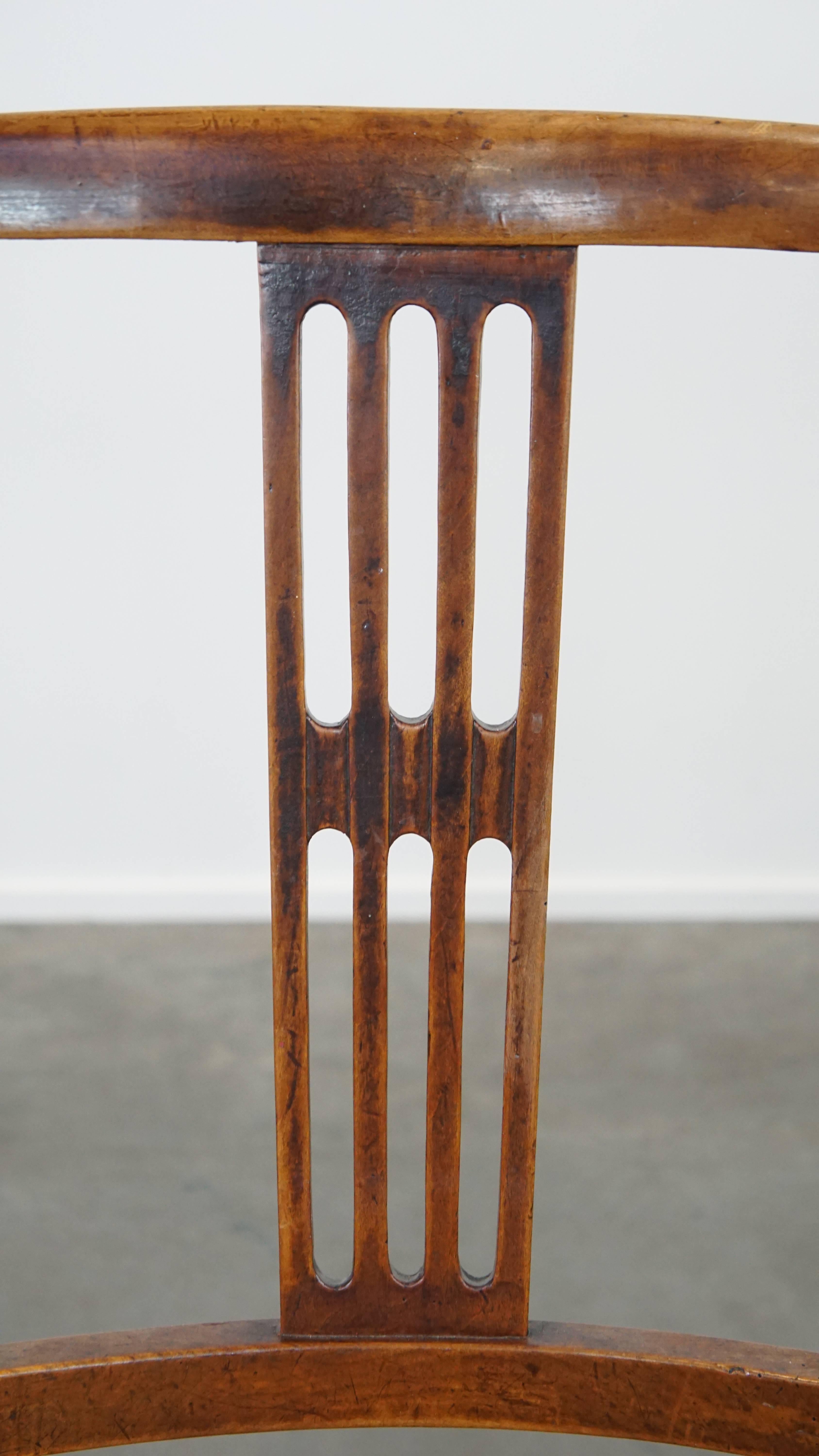 Set of 4 stunning 19th-century antique English dining chairs with wicker seats For Sale 7