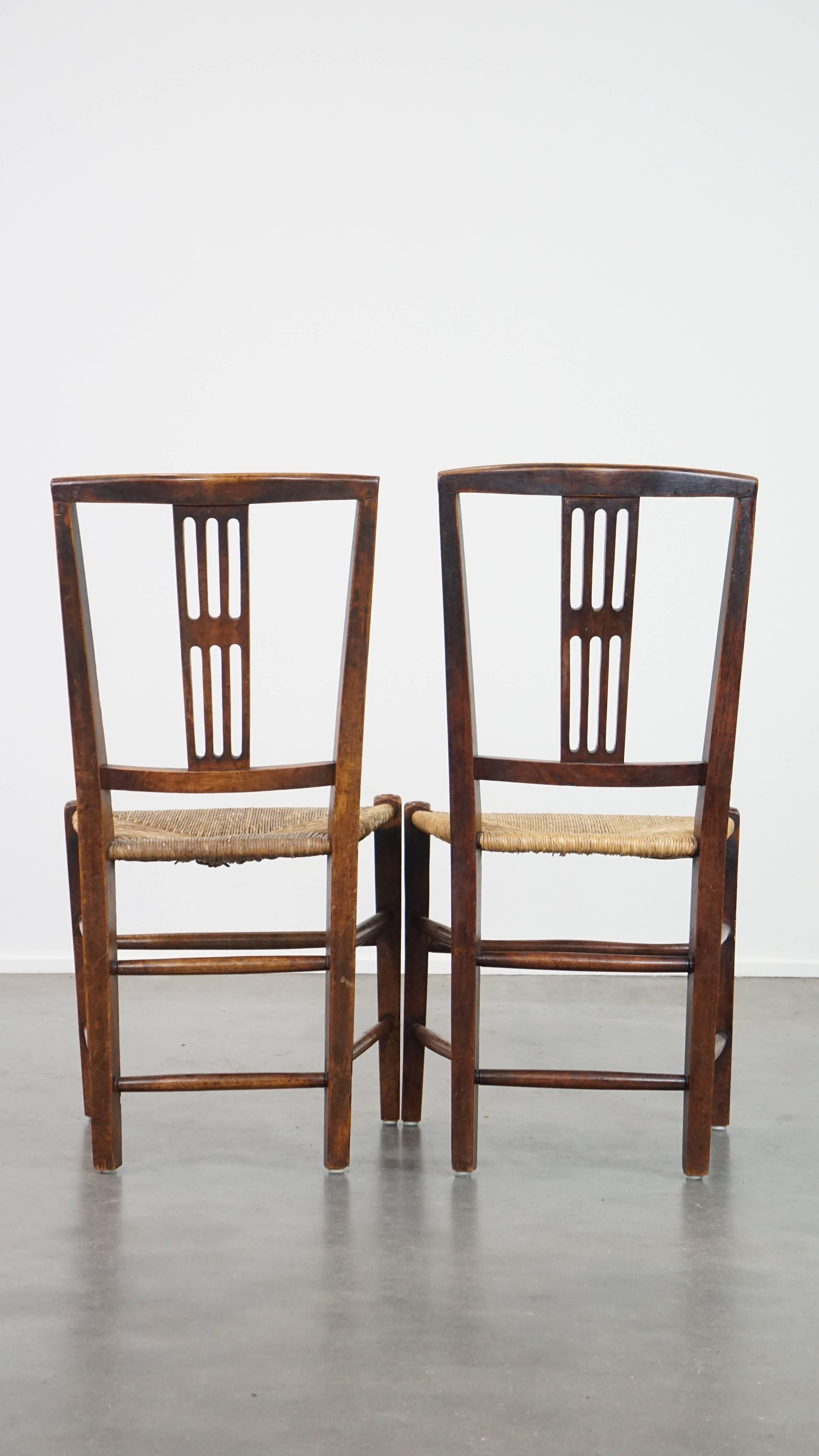 19th Century Set of 4 stunning 19th-century antique English dining chairs with wicker seats For Sale