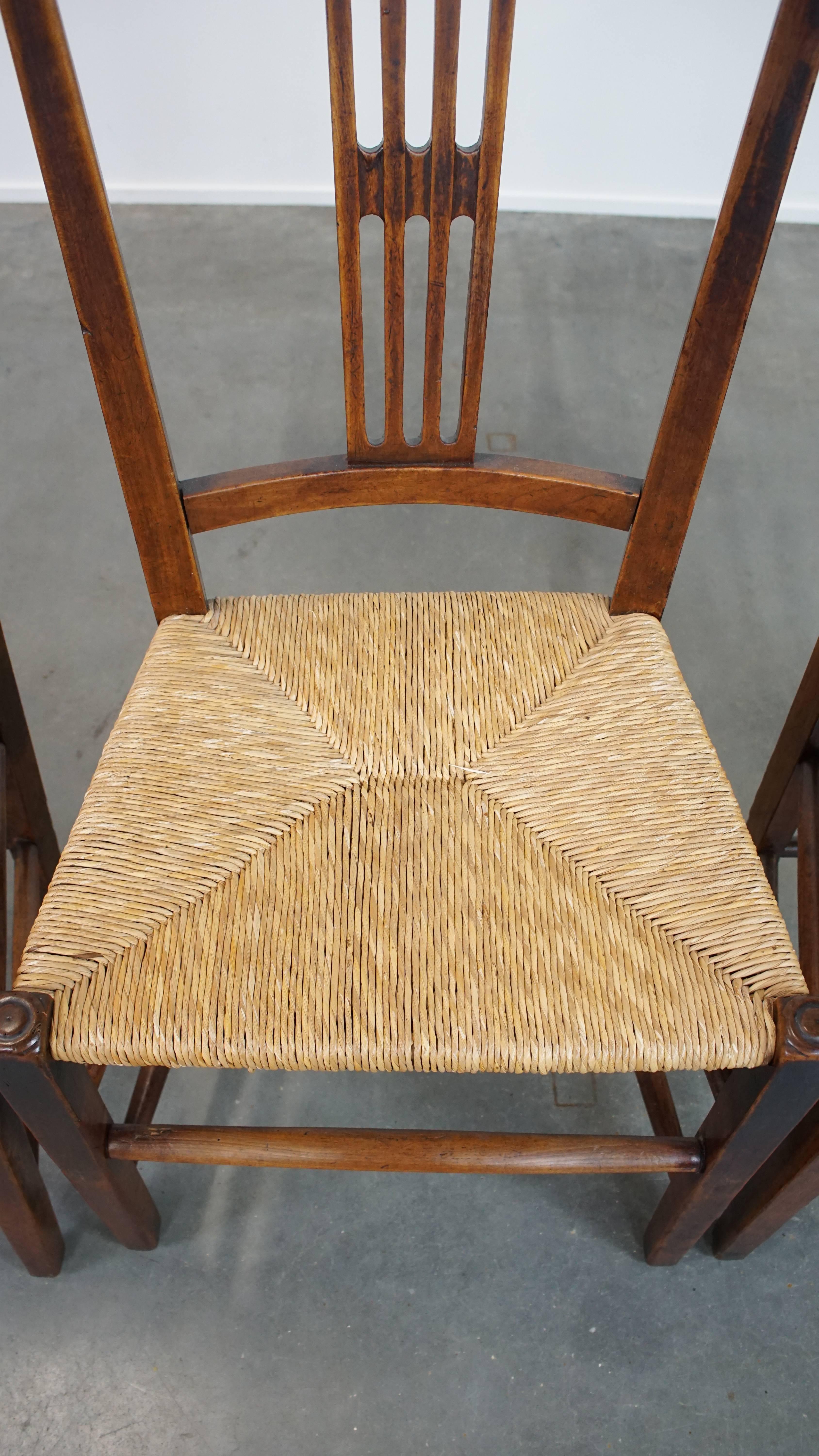 Set of 4 stunning 19th-century antique English dining chairs with wicker seats For Sale 2