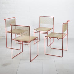 Set of 4 superb Belotti Fly Line 'Spaghetti’ chairs for CMP - Padova Italy 1970s