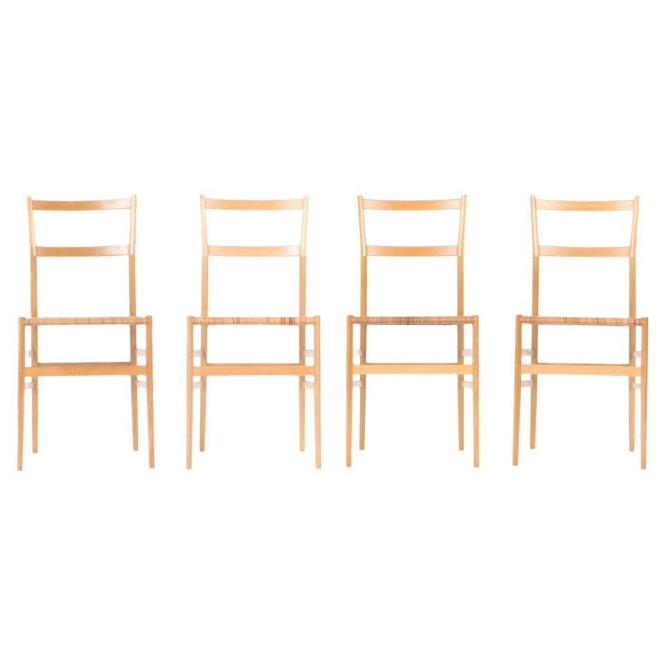 Set of 4 Superleggera chairs by Gio Ponti for Cassina 1980