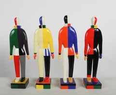 Set of 4 "Suprematism Sportsmen" Figures by Kazimir Malevich Guggenheim Museum