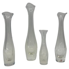 Set of 4 Sven Palmqvist for Orrefors Opalescent Mid Century Bud Vases