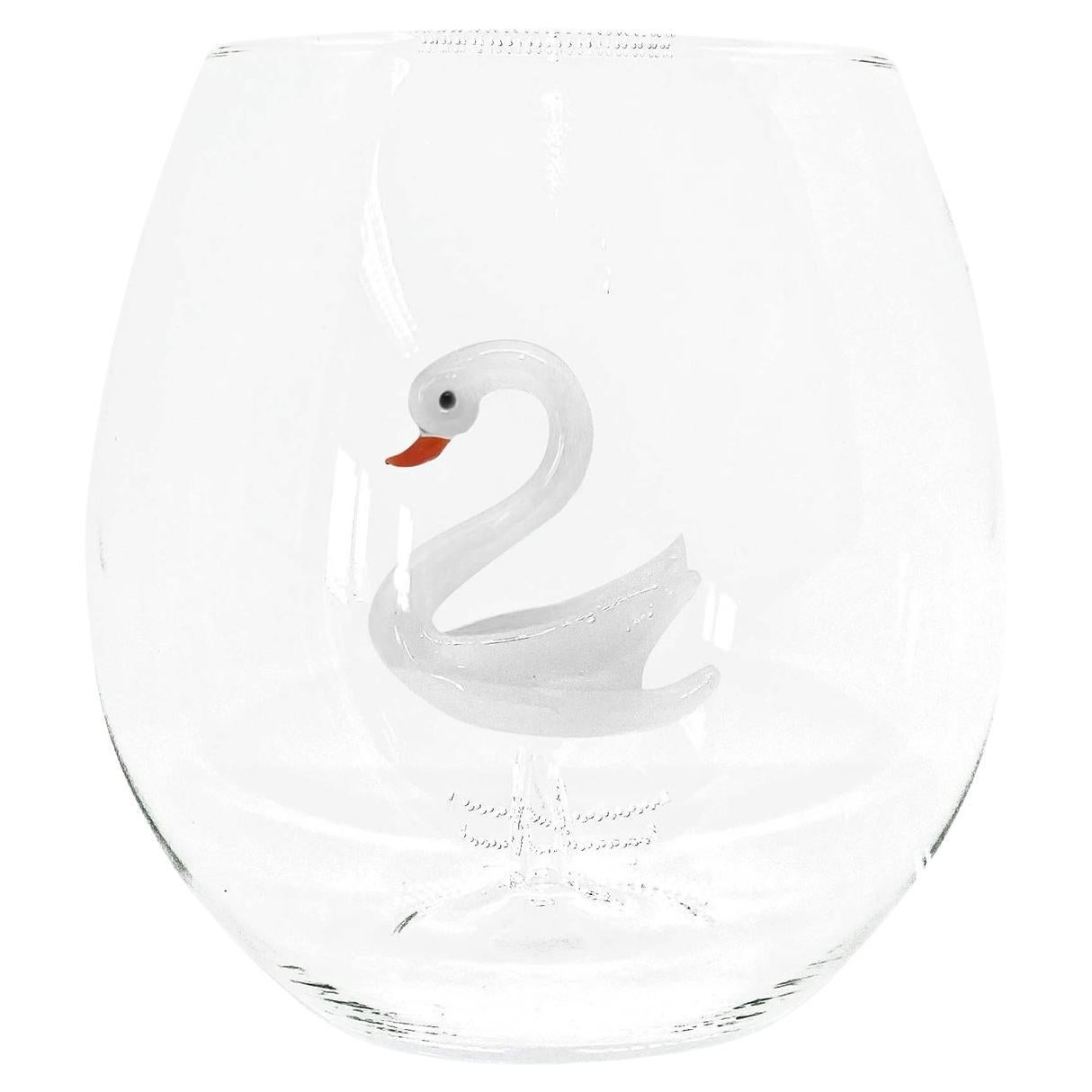 Set of 4 Swan glasses For Sale