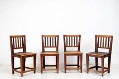Set of 4 Swedish Folk Art Dining Room Chairs