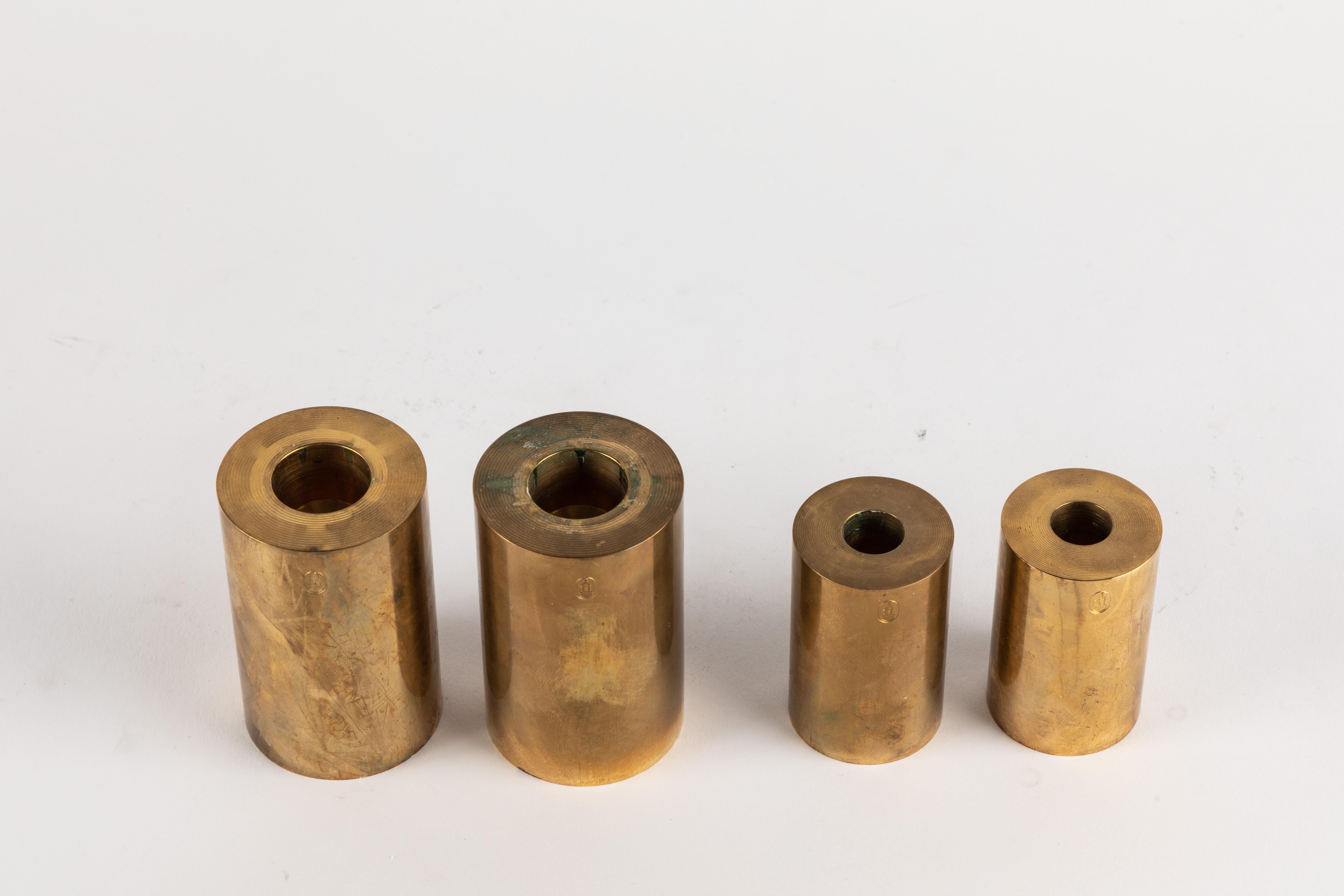 Set of 4 Swedish Metallslöjden Gusum Brass Candlesticks 2