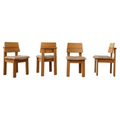 Set of 4 Swedish Oak and Leather Dining Chairs