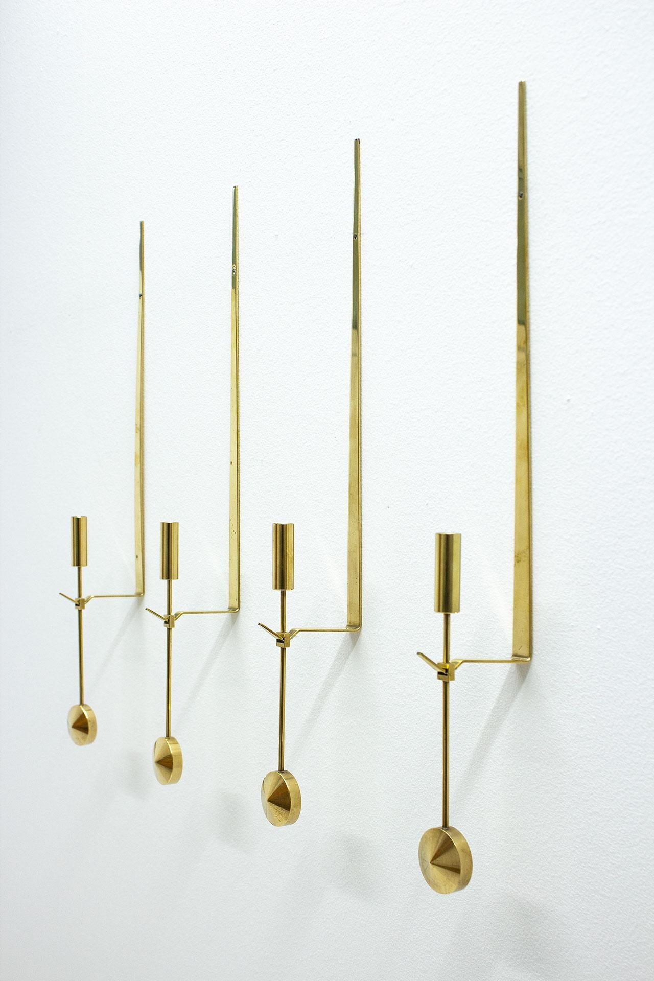 Ensemble de 4 chandeliers muraux suédois par Pierre Forssell pour Skultuna Bon état - En vente à Stockholm, Stockholms län