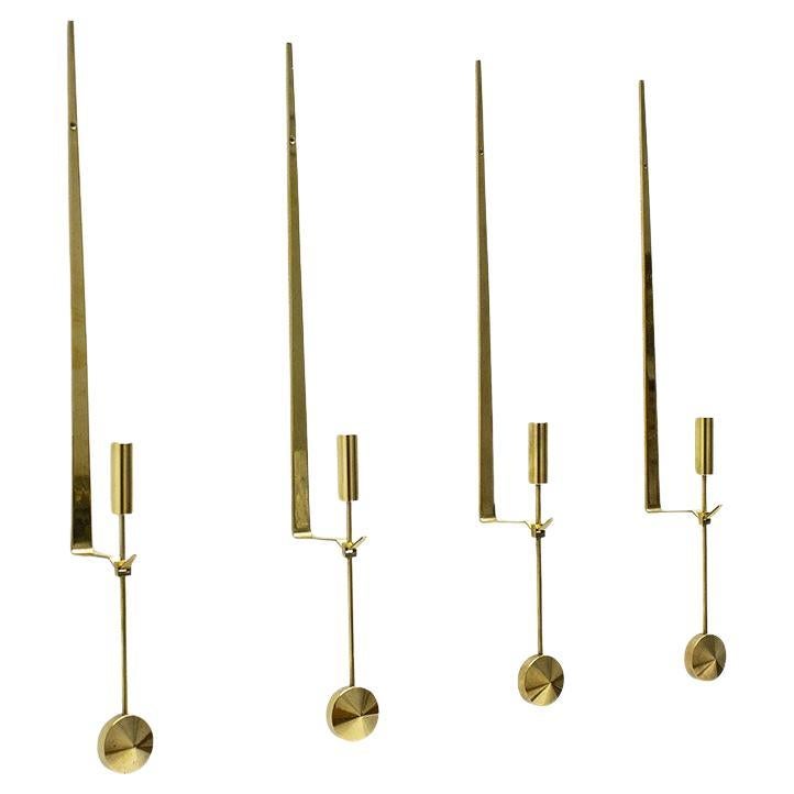 Ensemble de 4 chandeliers muraux suédois par Pierre Forssell pour Skultuna en vente