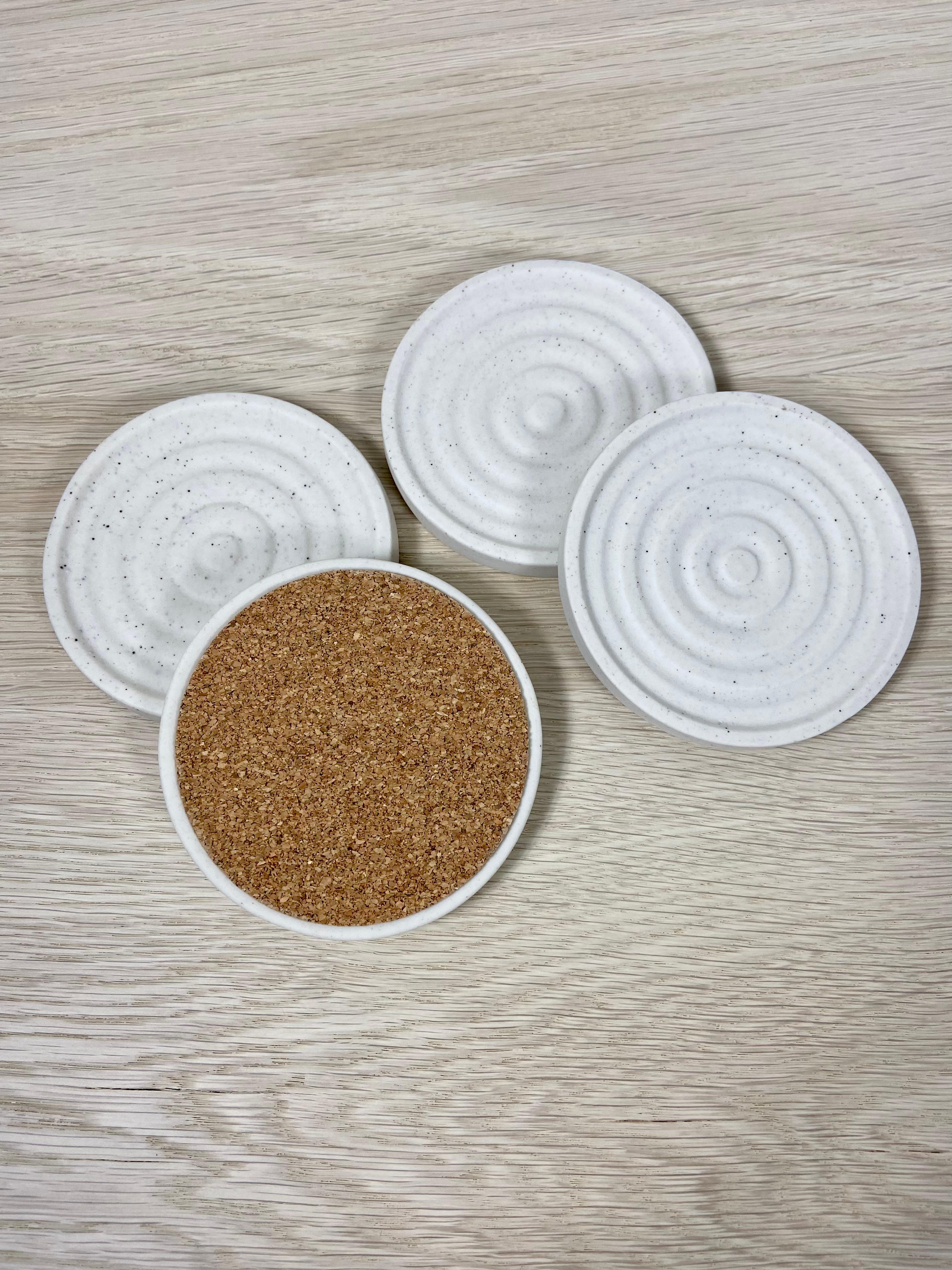 Set of 4 Swirl Porcelain Coasters In New Condition For Sale In Norwalk, CT