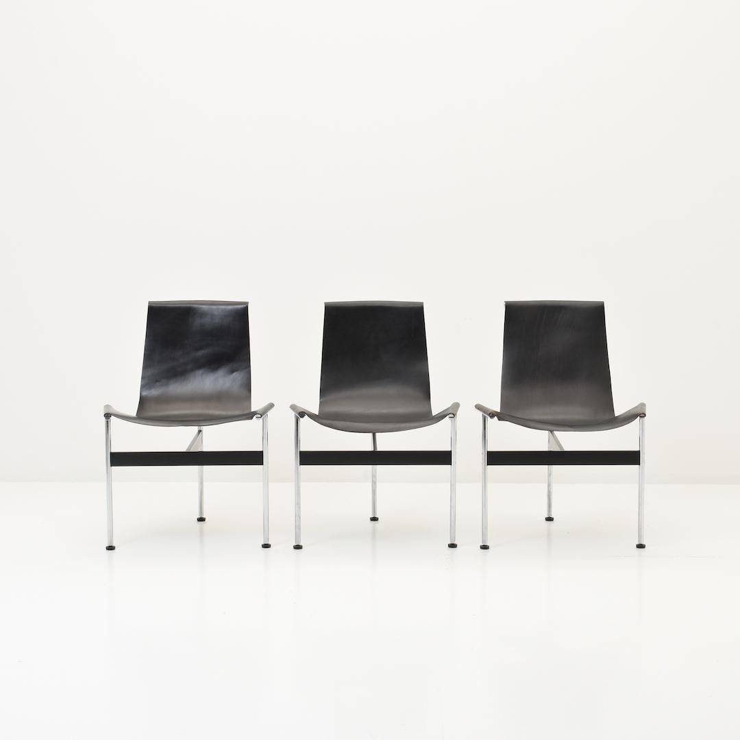 Italian Set of 4 T-Chairs 3LC by Douglas Kelly, Ross Littell & William Katavolos For Sale