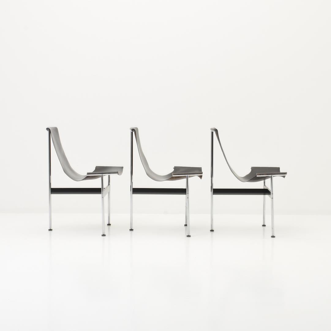 Set of 4 T-Chairs 3LC by Douglas Kelly, Ross Littell & William Katavolos In Good Condition For Sale In Zürich, Zürich